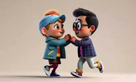 The two characters run because they miss each other Video stock 294898049