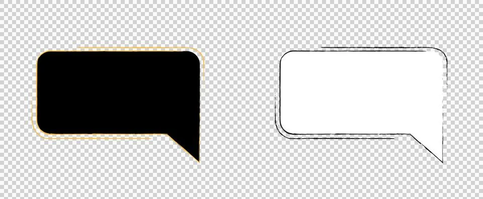 Two chat bubble speech bubbles with outline on white background for communi.. Stock Illustration