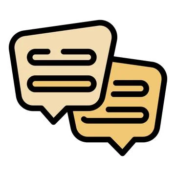 Two chat bubbles exchanging messages representing online communication Stock Illustration