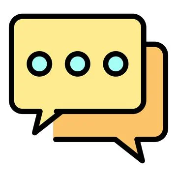 Two chat bubbles icon color outline vector Stockillustratie