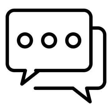 Two chat bubbles icon, outline style Stockillustratie