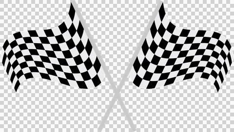 Two checkered flags intersect against a black background, symbolizing racin.. Stock Illustration