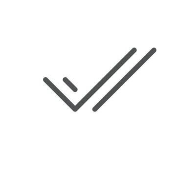 Two checkmarks flat color ui icon Stock Illustration