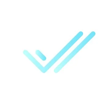 Two checkmarks flat gradient color ui icon Illustrazione stock