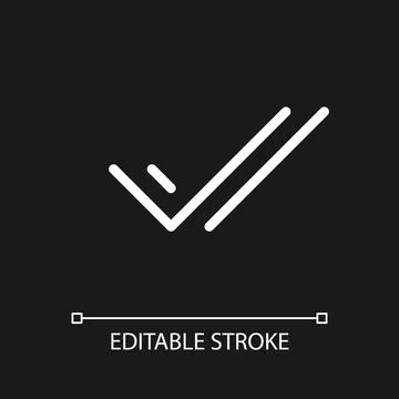 Two checkmarks pixel perfect white linear ui icon for dark theme Illustration
