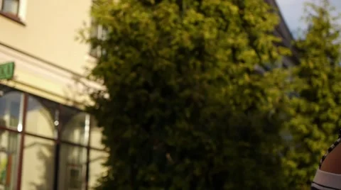 Two cheerful beautiful little sisters playing Stock Footage