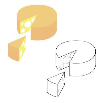 Two cheese with pieces Stock-Illustration