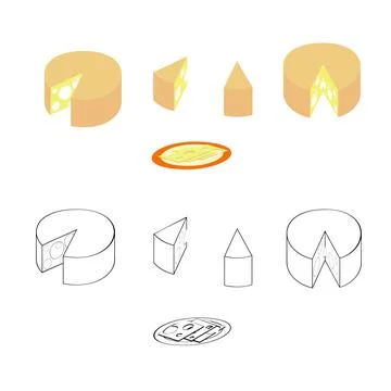 Two cheese sets Иллюстрация