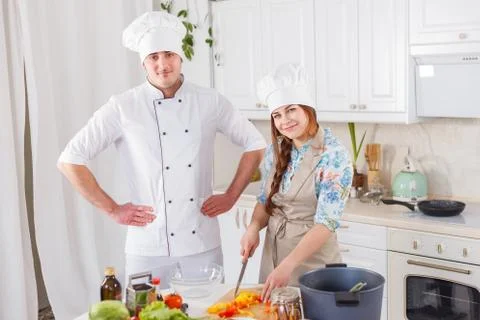 Two chefs are working together. Foto stock