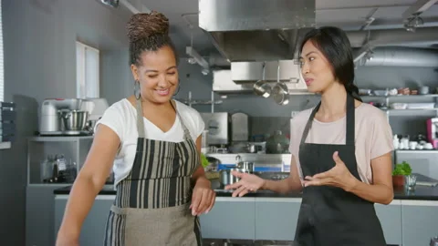 Two Chefs Cook Talk Stock-Footage 169478628