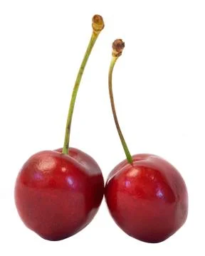 Two cherries Stock Photos