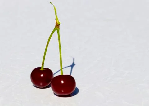 Two cherries Stock Photos