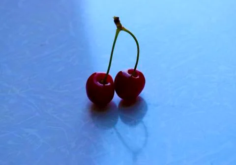 Two cherries Stock Photos