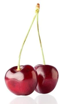 Two cherries Stock Photos