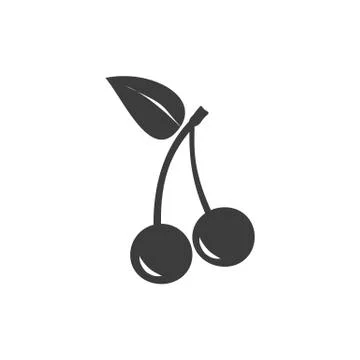 Two cherries Vector isolated on white background. Stock Illustration