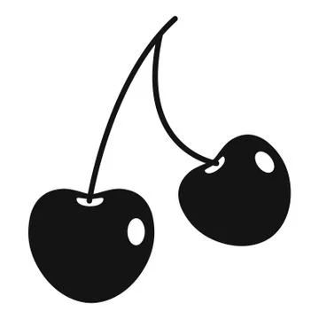 Two cherry berries icon, simple style イラスト素材