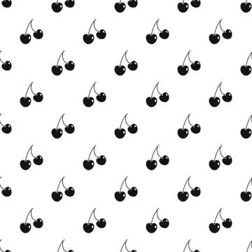 Two cherry berries pattern vector Stock Illustration