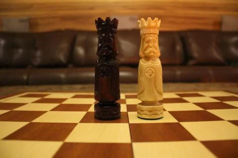 Two chess kings Stockfoto's