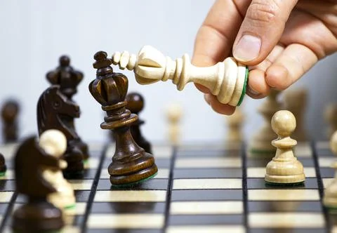 Two Chess Kings Standing next to each other, Making Decision and Strategy Stock Photos