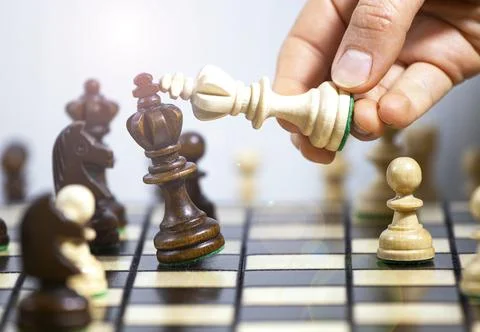 Two Chess Kings Standing next to each other, Making Decision and Take a Strat Stock Photos