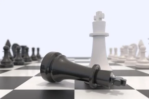 Two chess pieces on a chessboard Stock Illustration