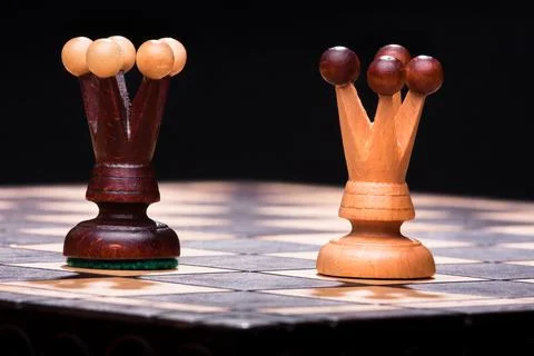 Two chess queens Stock Photos