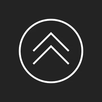 Two Chevron Up White Arrows Icon. Minimalistic UI for Social Media. Stock Illustration