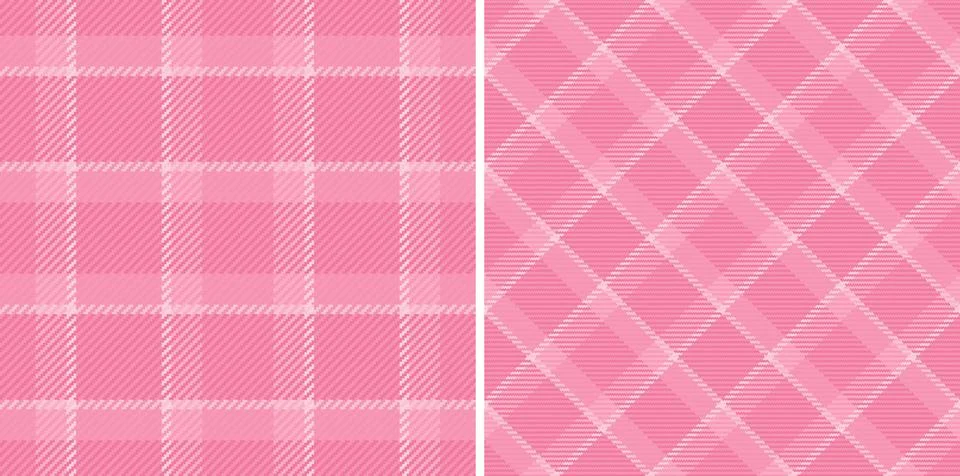 Two chic pink plaid patterns, perfect for textile design, backgrounds, or dig Illustrazione stock
