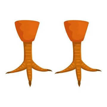 Two chicken feet standing on white background Stock Illustration