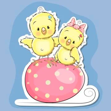 Two chickens Stock Illustration