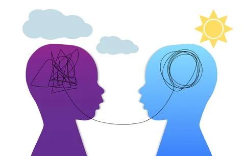 Two children head psycho therapy concept Stock Illustration