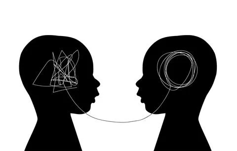 Two children head psycho therapy concept Stock Illustration