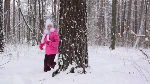 Two children play in the forest. Slow motion Stock Footage 68516694
