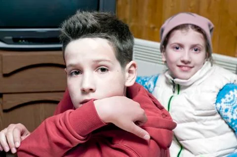 Two Children Posing 写真素材