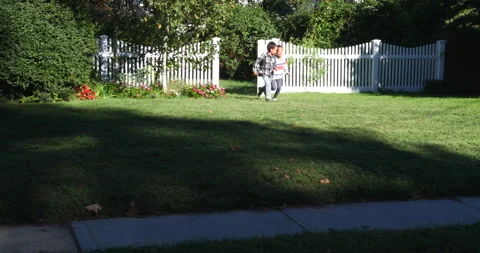 Two children running Stock Footage 161972100