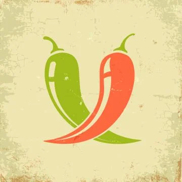 Two chili peppers Иллюстрация