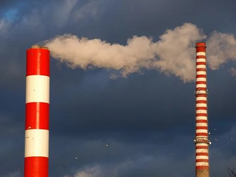 Two chimneys Stock Photos