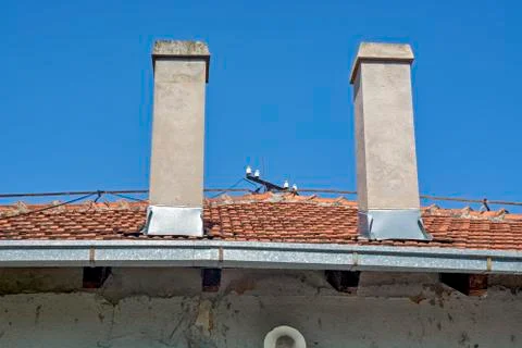 Two chimneys Stock Photos