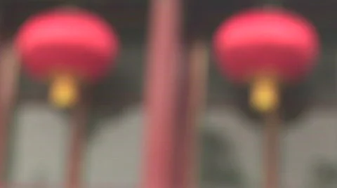Two Chinese Lanterns Come into Focus Stock Footage