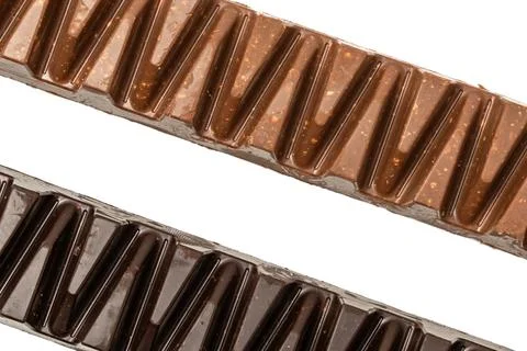 Two chocolate bars with different shapes and sizes Stock Photos