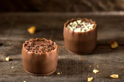 Two chocolate candies Stock Photos
