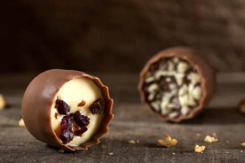 Two chocolate candies Stock Photos