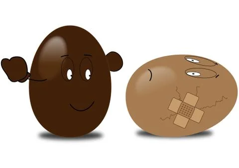 Two chocolate eggs Stock Illustration