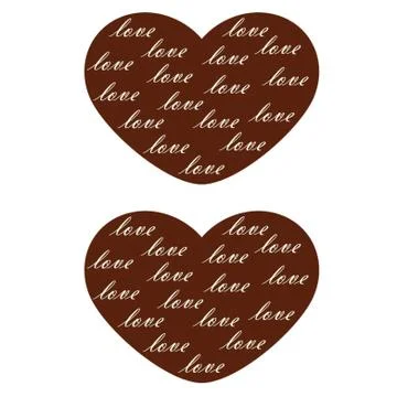 Two chocolate hearts Stock Illustration