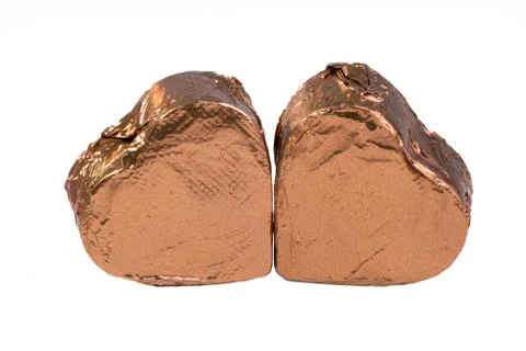 Two chocolate hearts Stock Photos