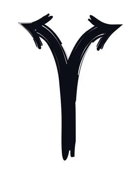 Two choices arrow bold thick stroke graphic element Stock Illustration