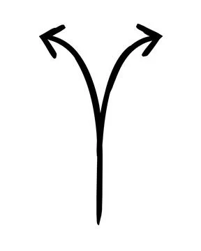 Two choices arrow hand-drawn sketch graphic element Illustrazione stock