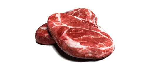 Two chops isolated on white background. 3d Stock Photos