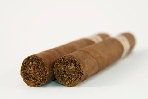 Two Cigars ready to smoke Stock Photos