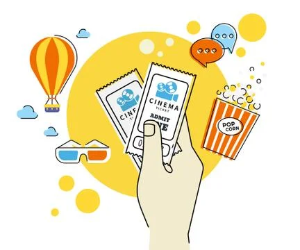 Two cinema tickets Stock Illustration